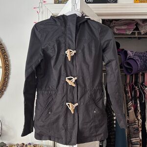 Fat Face Black Utility Jacket with Toggle Closures